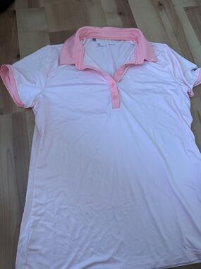 Under Armour Pink Gradient golf Polo Top